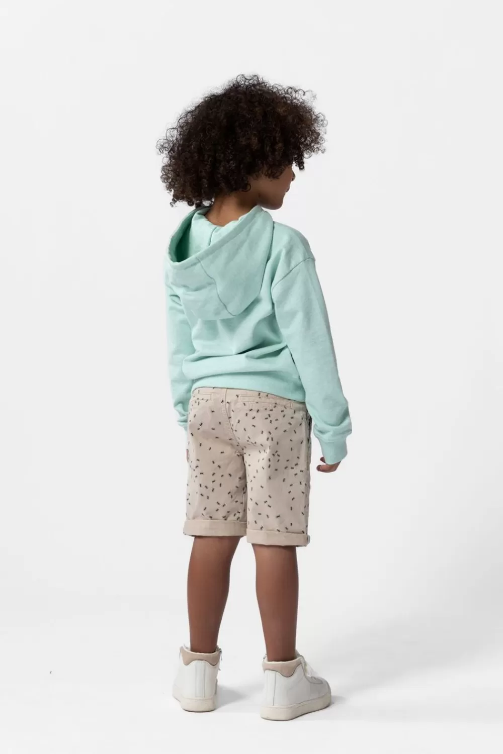 Kids Sissy-Boy Broeken>Grijze Chino Shorts Met Print