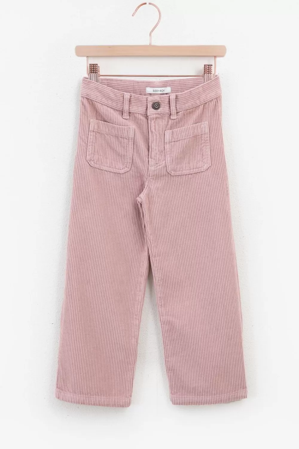 Kids Sissy-Boy Broeken>Vergrijsd Roze Ribcord Culotte Met Patch Pockets